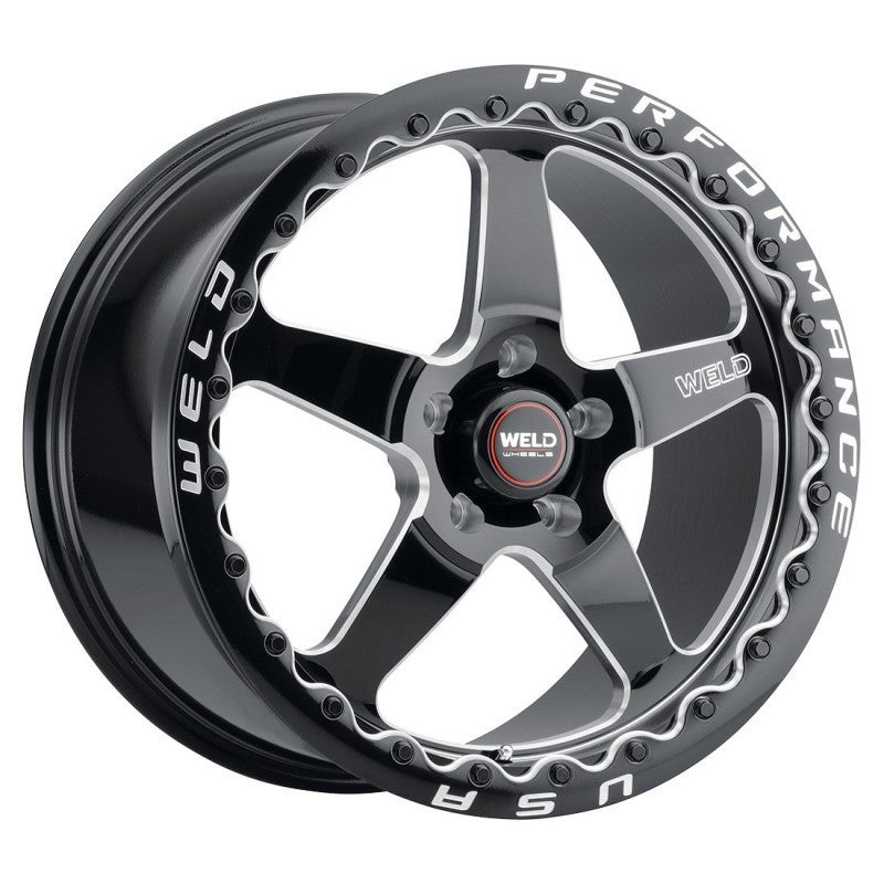 Weld S904 18×10 Ventura Beadlock 5×120 ET45 BS7.25 Gloss BLK MIL DIA 78.1