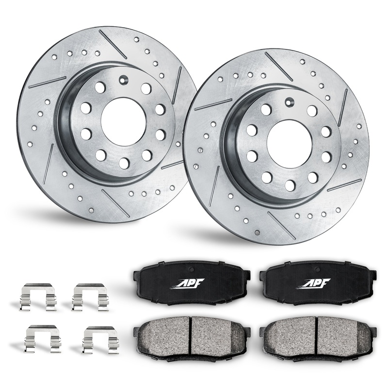 APF Front Brake Kit Rotors and Pads for Audi TT 2008-2009
