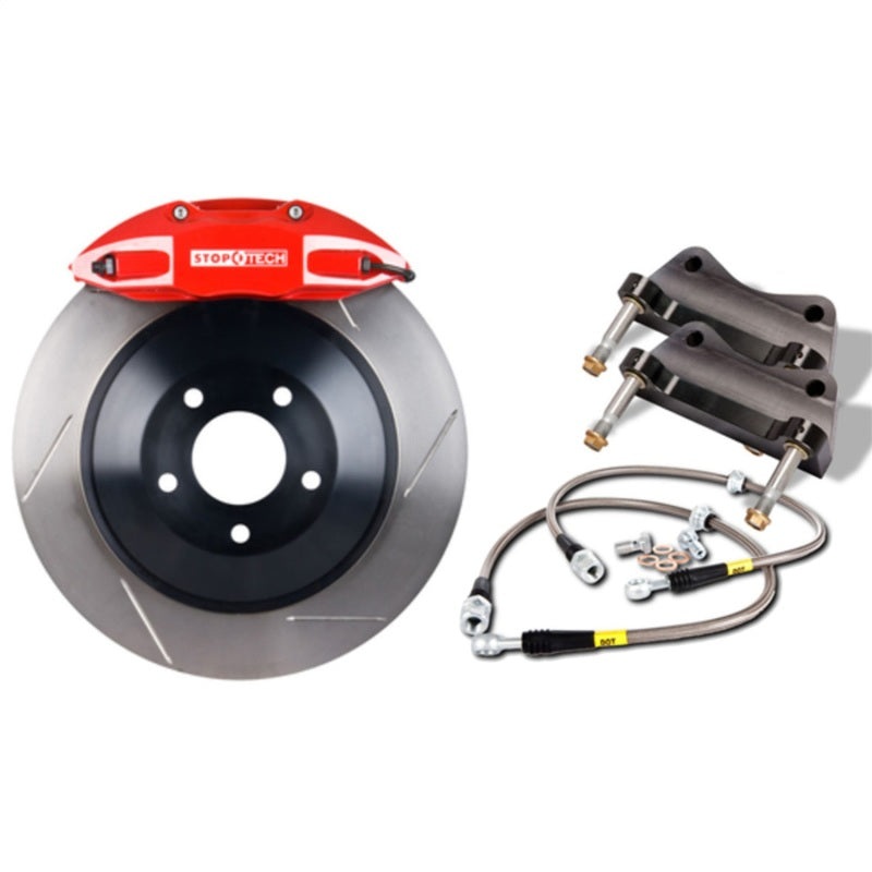 StopTech 09-16 Dodge Challenger Rear BBK w/Yellow ST-40 Calipers Drilled 350×28 Rotors