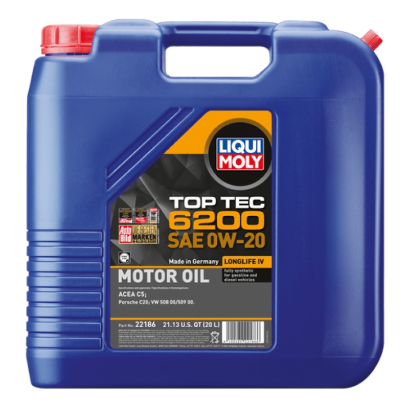 LIQUI MOLY 20L Top Tec 6200 Motor Oil 0W-20