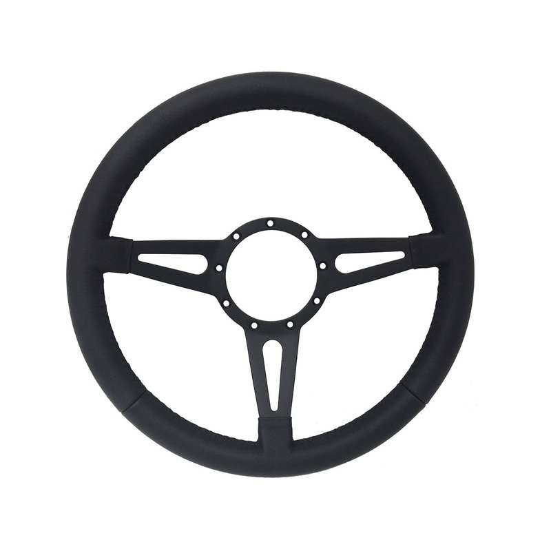 VSW S9 Premium Leather Steering Wheel | Black Leather, Slotted | ST3159