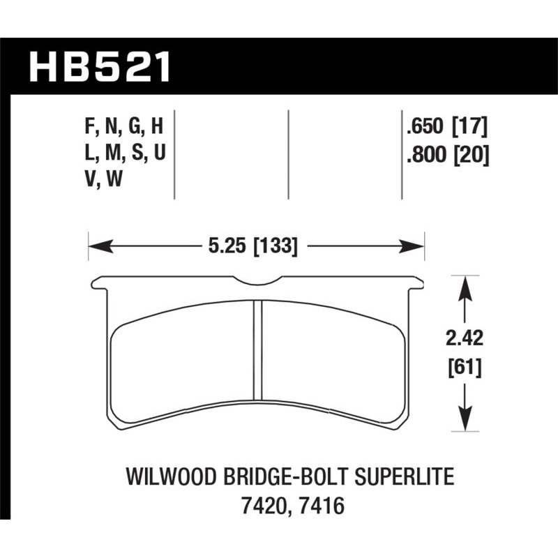 Hawk Wilwood Superlite DTC-70 Race Brake Pads