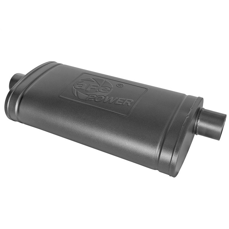 aFe MACH Force-Xp 409 SS Muffler w/ Black Finish 3in Center/Offset 22in L x 11in x 5in – Oval Body