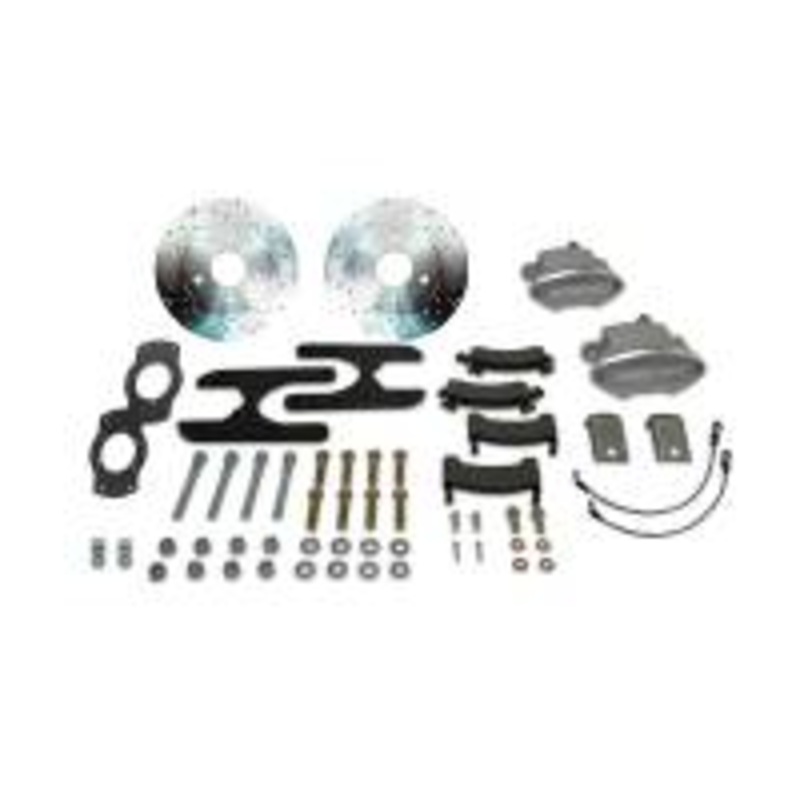 American Made Sport R1 Billet Aluminum Rear Drum to Disc Brake Conversion Kit W/Rotors. Red W155-3R