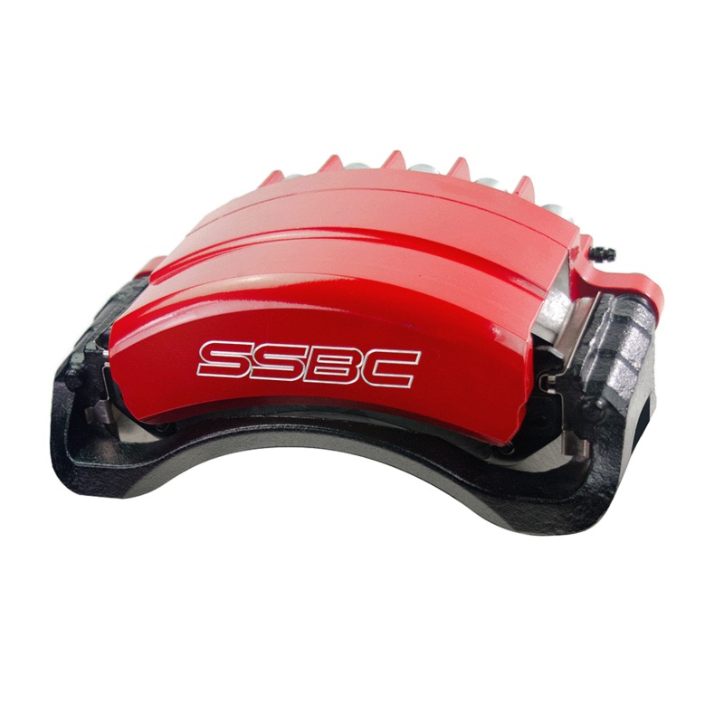 American Made Tri-Power 3-Piston Left Rear Caliper Assembly W/Pads. Red CPA-22170-1R