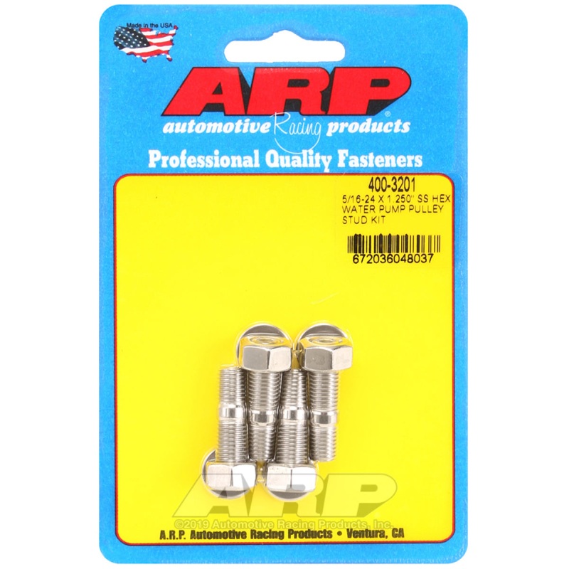 ARP 5/16-24 X 1.250 SS Hex Water Pump Pulley Stud Kit