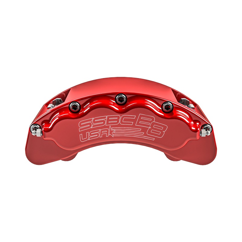 American Made B8-Brawler 8-Piston Front Caliper Assembly W/Pads. Red CPA-22403R