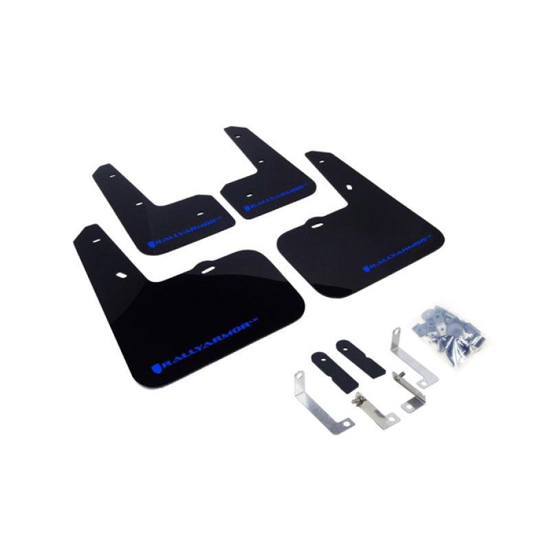 Rally Armor 12-18 Hyundai Veloster Black UR Mud Flap w/ Blue Logo