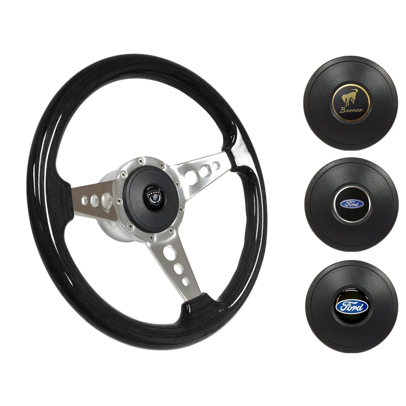 1966-72 Ford Bronco Steering Wheel Kit | Black Ash Wood | ST3075
