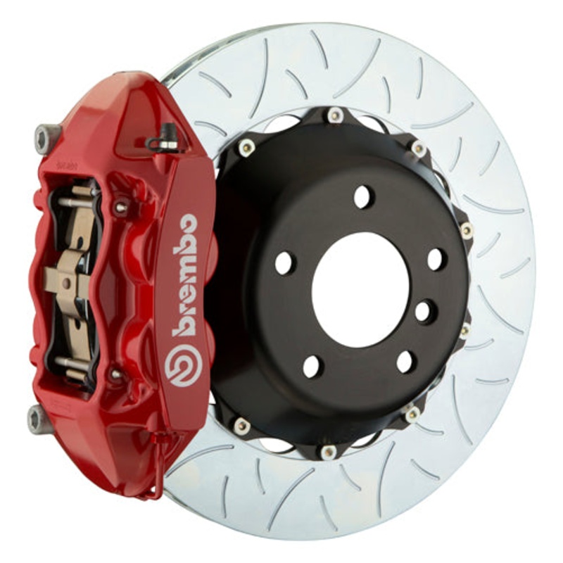 Brembo GT System Monobloc 4 Piston Rear Big Brake Kit Red Calipers Slotted Rotors – 22+ WRX