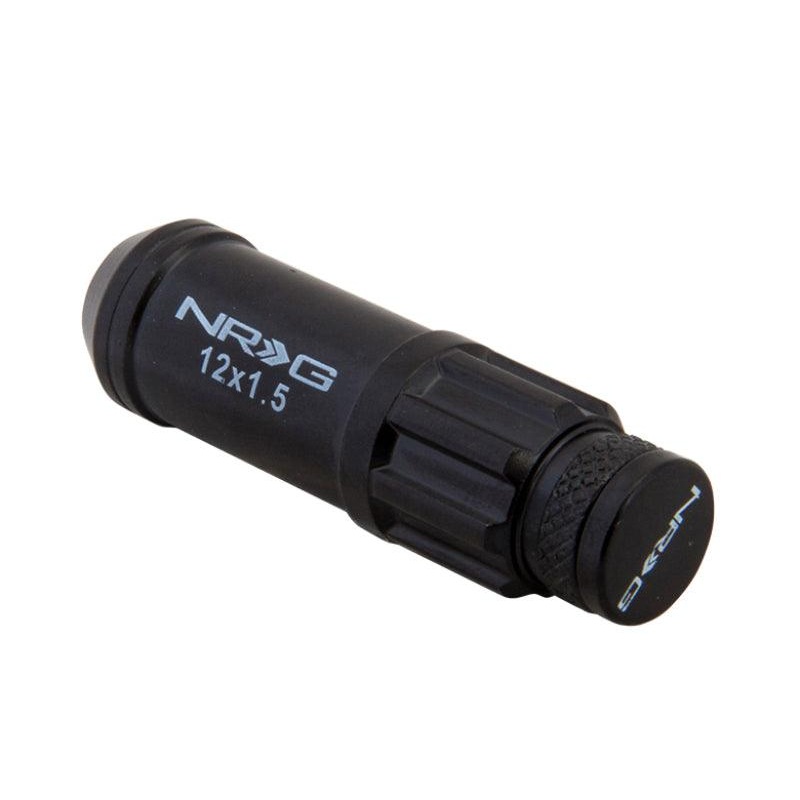 NRG 700 Series M12 X 1.5 Steel Lug Nut w/Dust Cap Cover Set 21 Pc w/Locks & Lock Socket – Black