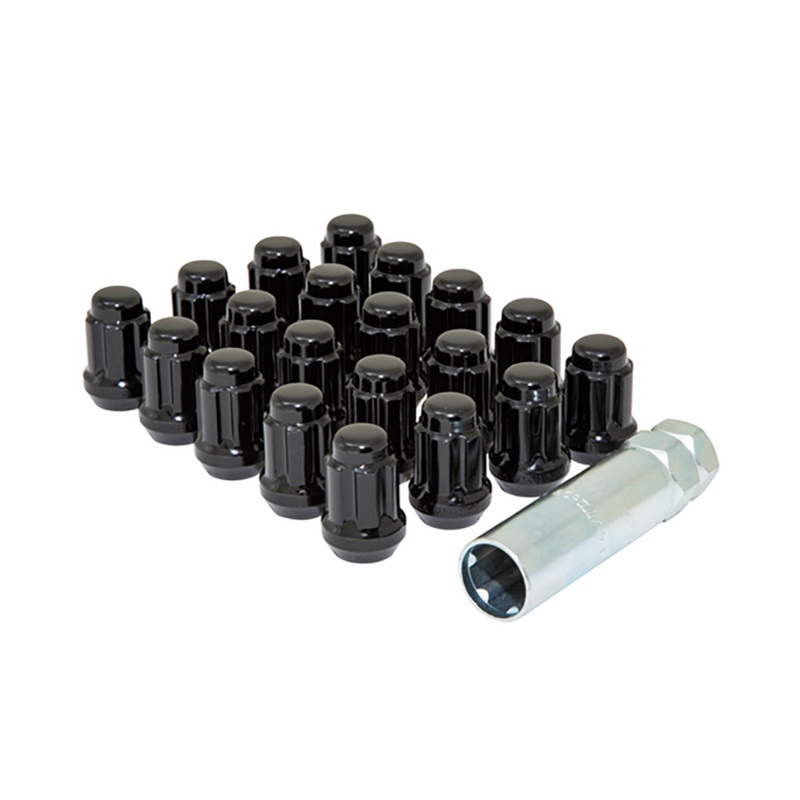 Gorilla Spline Duplex Short Lug Nut 14×1.5 Black 5 Lug Kit with Key (Set of 20)