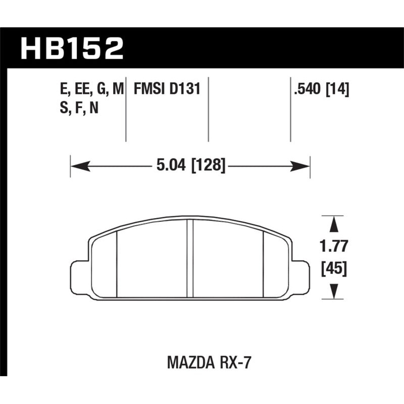 Hawk Mazda RX-7 HPS Street Front Brake Pads