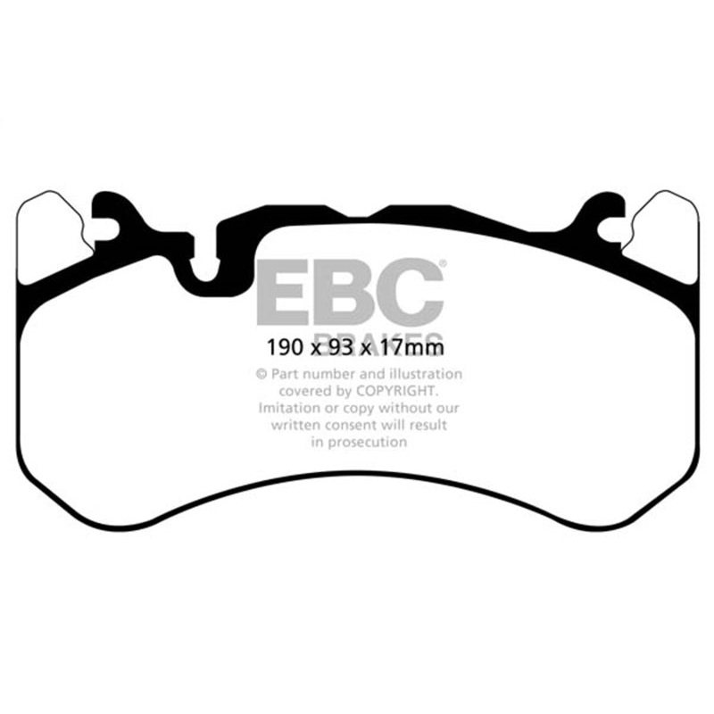 EBC 13-14 Audi RS7 4.0TT (w/Cast Iron Rotors & Trapezoid Weights) Redstuff Front Brake Pads