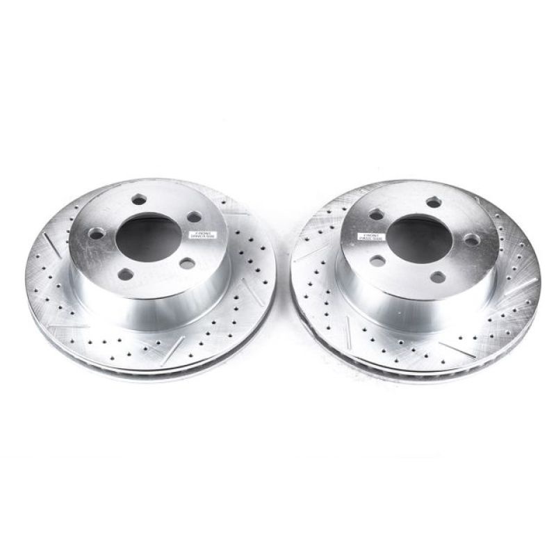 Power Stop 99-01 Jeep Cherokee Front Evolution Drilled & Slotted Rotors – Pair