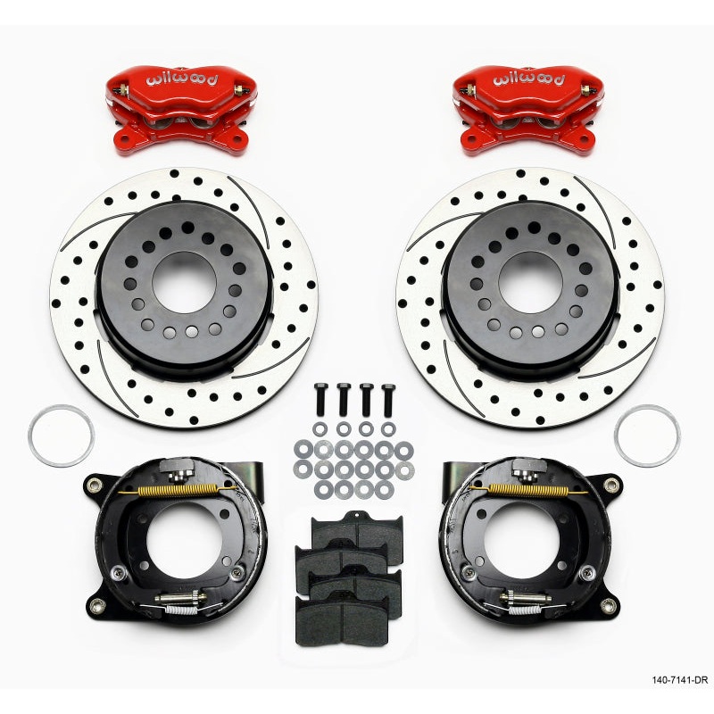 Wilwood Forged Dynalite P/S P-B Kit Drilled-Red Chevy 12 Bolt w/ C-Clips