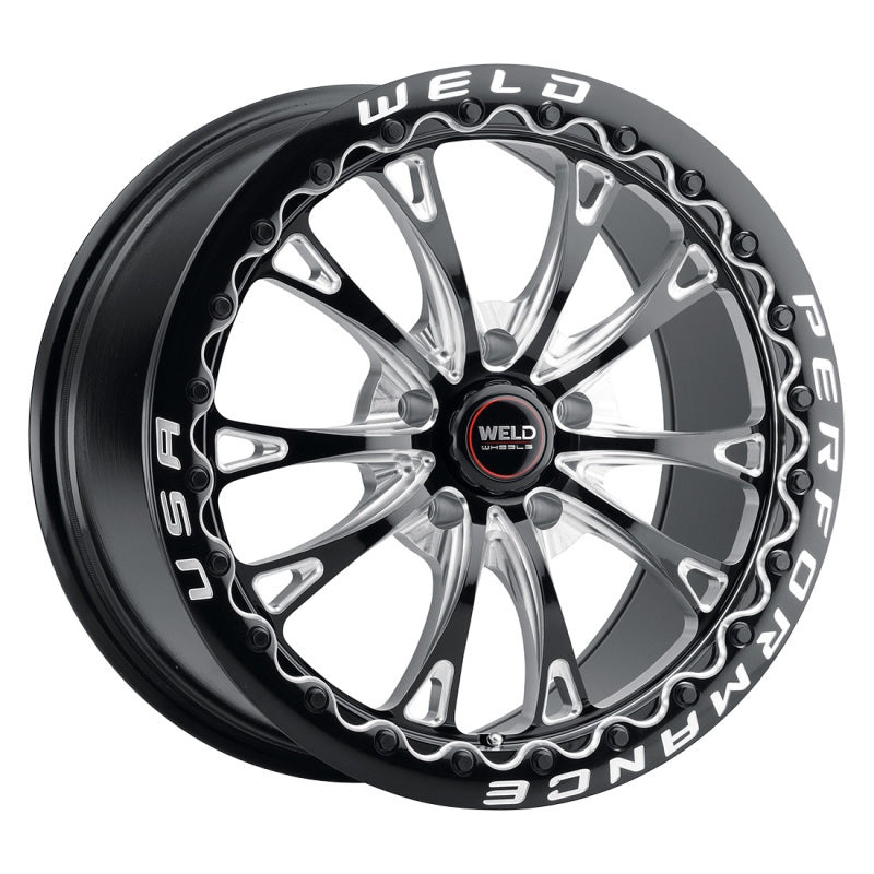 Weld Belmont Beadlock 18×10.5 / 5×120.65 BP / ET65 BS8.25 Gloss Black MIL DIA 78.1