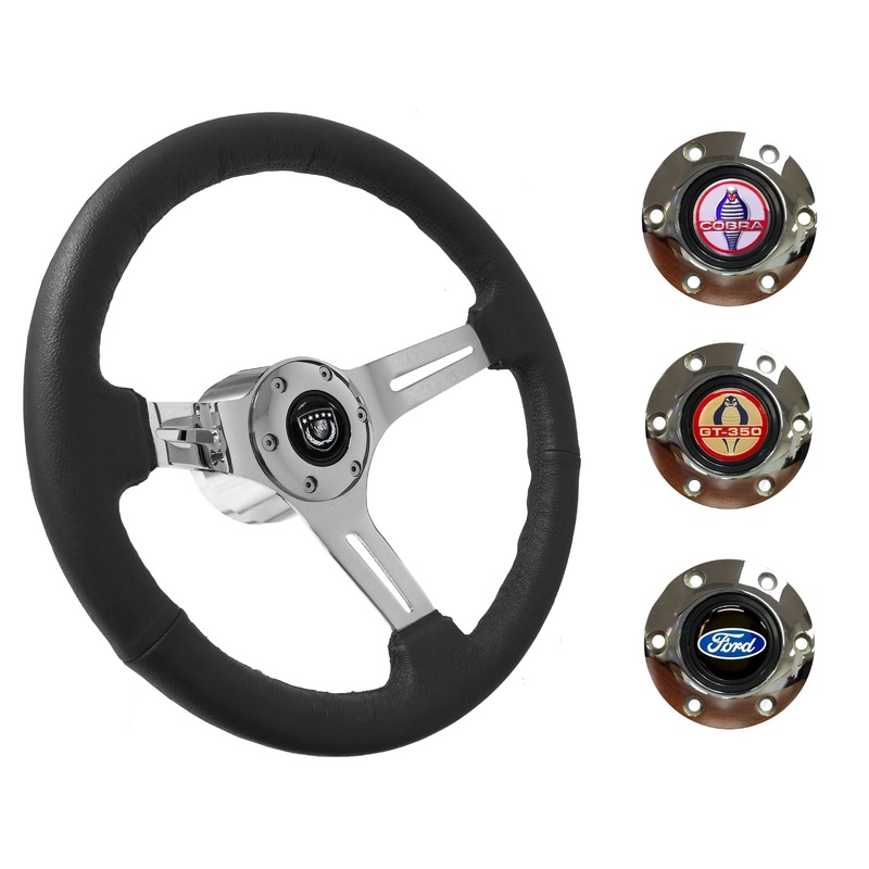 1965-67 Ford Mustang Steering Wheel Kit | Black Leather