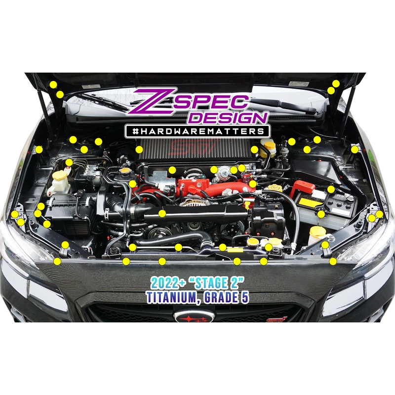 ZSPEC “Stage 2” Dress Up Bolts Grade-5 Titanium Fastener Kit | 2015-2021 Subaru WRX/STI (00843612137265)