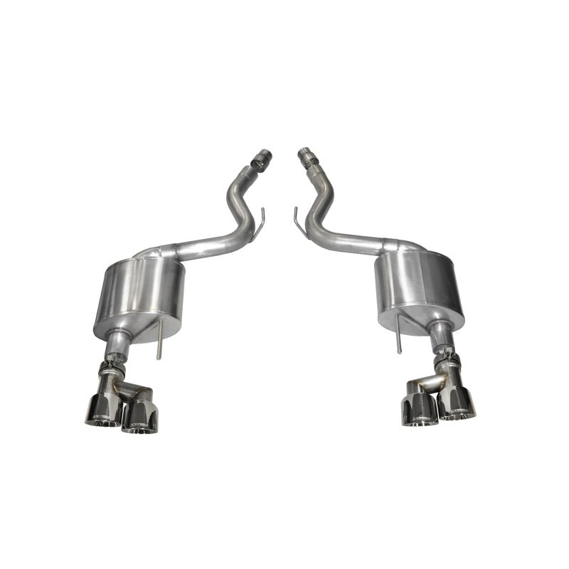 Corsa 2015-2017 Ford Mustang GT 5.0 3in Axle Back Exhaust Polish Quad Tips | Sport
