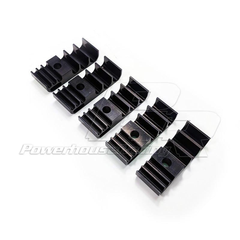 PHR Under-Car Fuel Line Hanger Kit for 93-98 Toyota SupraFor thee lines – Dual feed and single return – Maximum feed sizes are -8 – Maximum Return Size is -8 – 4 pieces per kit