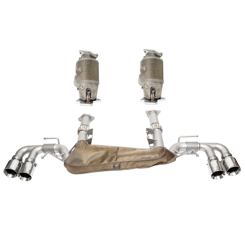 SOUL 20+ Chevrolet C8 Corvette Sport Exhaust Package – 4in Slash Cut Tips – Polished Chrome