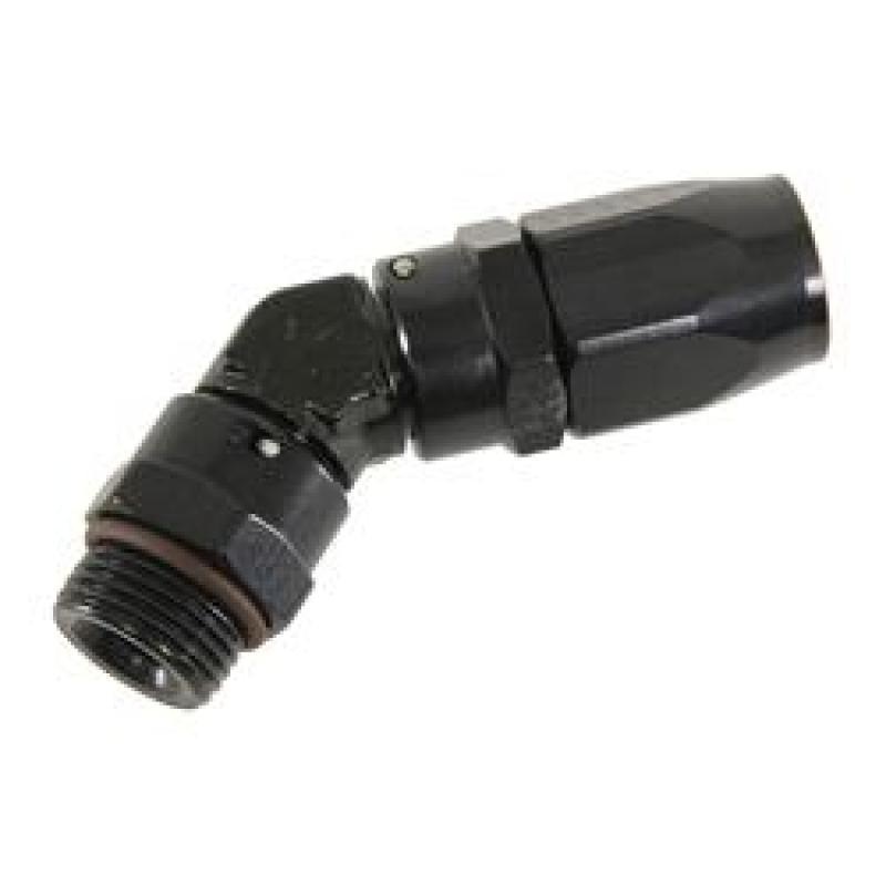 Fragola -6AN x 45 Degree x 7/16-20 (4) Hose End – Black