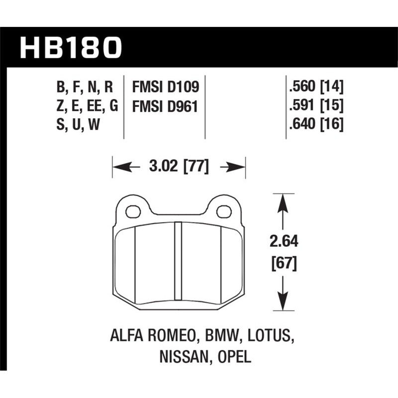Hawk Performance Hawk 1979/1983 BMW 320i Blue 9012 Front Race Pads