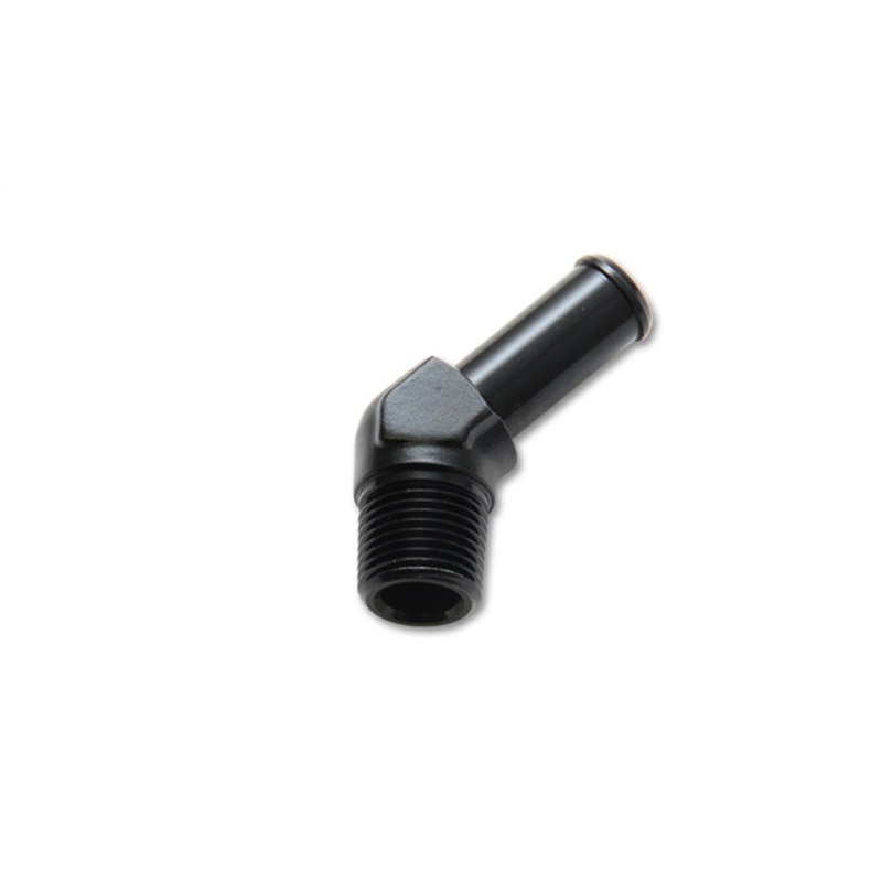 Vibrant 1/2 NPT to 5/8in Barb Straight Fitting 45 Deg Adapter – Aluminum