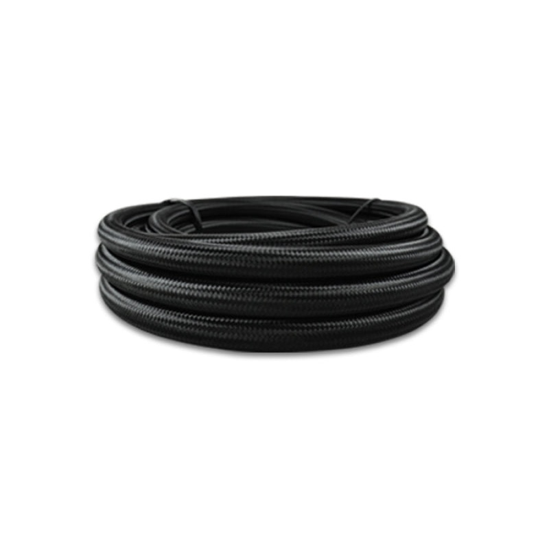Vibrant -3 AN Black Nylon Braided Flex Hose w/PTFE Liner (10FT Roll)