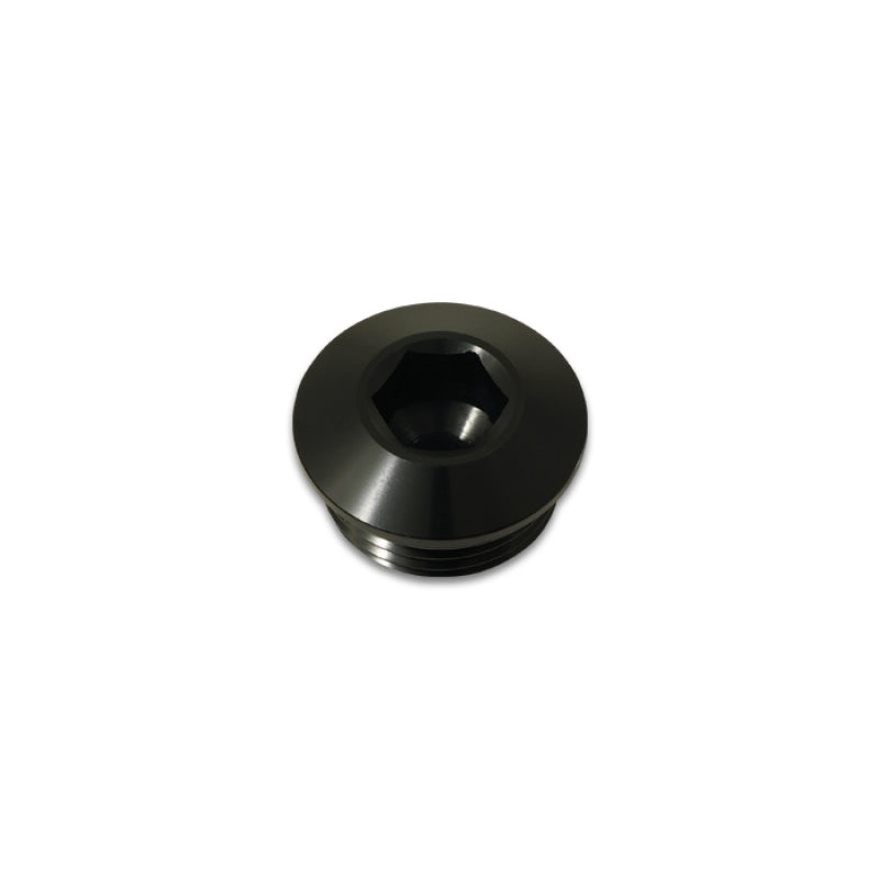 Vibrant Aluminum -12AN ORB Slimline Port Plug w/O-Ring – Anodized Black