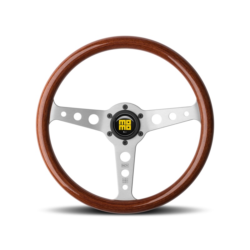 Momo Indy Steering Wheel 350 mm – Magoany Wood/Brshd Spokes