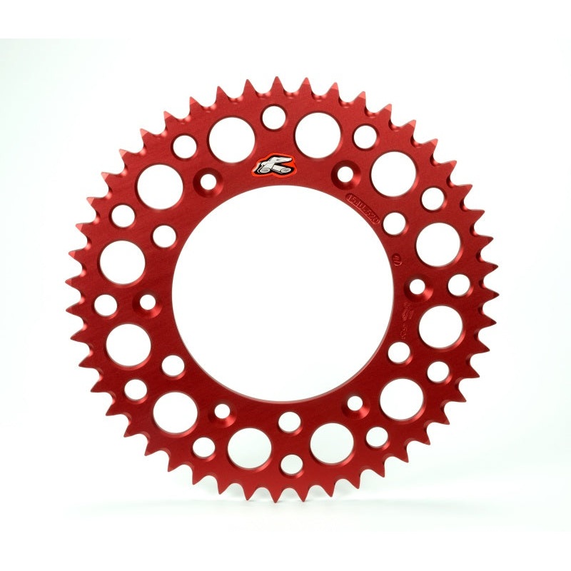 Renthal 96-18 Honda CR250R/CRF150-450R/X/XR 250R/650R Rear Grooved Sprocket – Red 520-48P Teeth