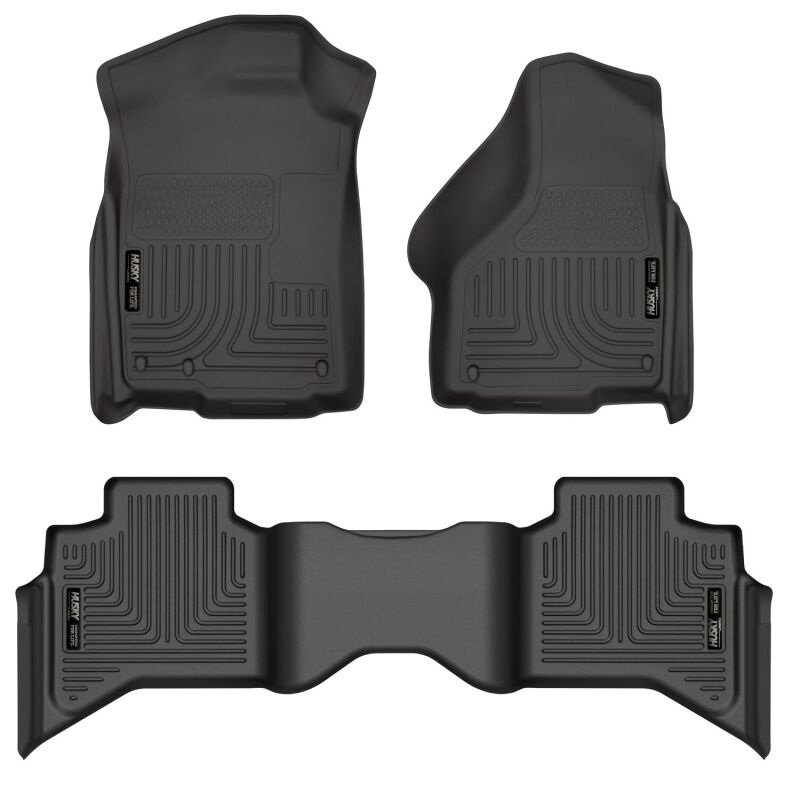 Husky Liners 09-12 Dodge Ram 1500 Quad Cab WeatherBeater Black Front & Second Seat Floor Liner