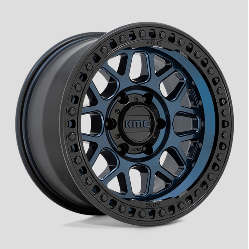 17×9.0 KMC GRS KM549 Midnight Blue w/Gloss Black Lip