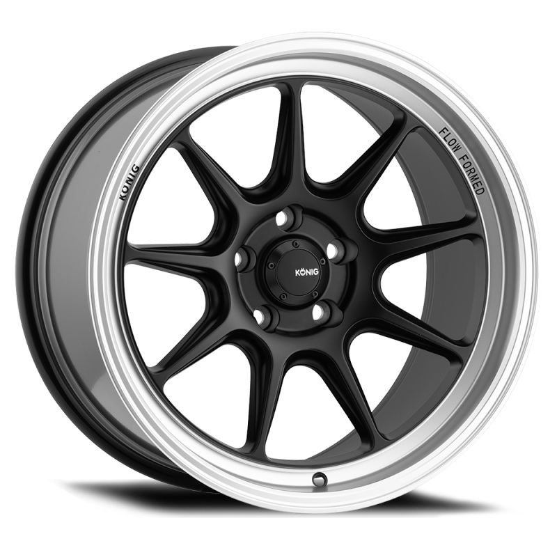 Konig Countergram 19×9.5A 5×114.3 ET25 Matte Black / Matte Machined Lip