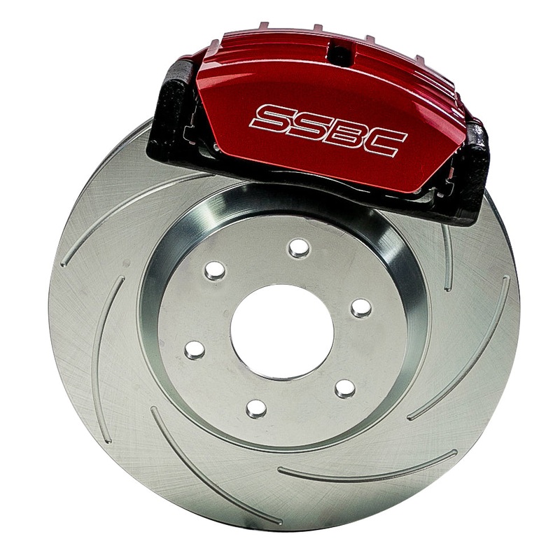 American Made Tri-Power 3-Piston Billet Aluminum Front Disc Brake Kit W/Rotors. Red A126-56R