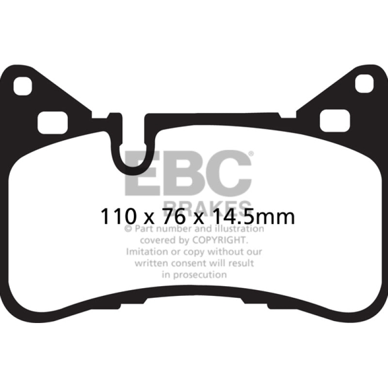 EBC 14 Mercedes-Benz C63 AMG (W204) 6.2 Yellowstuff Rear Brake Pads