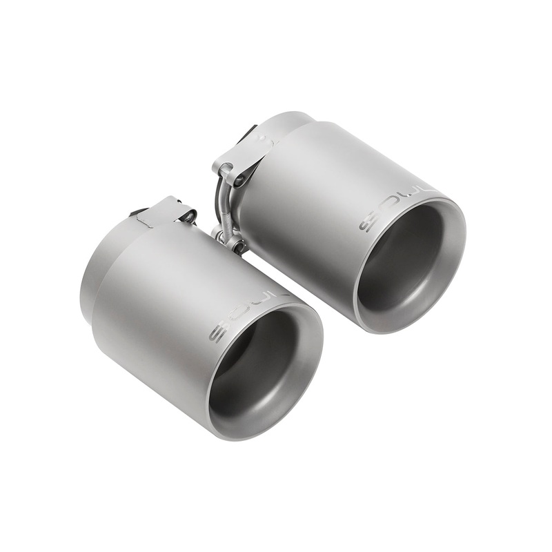SOUL 17-19 Porsche 991.2 Carrera (w/ PSE) Bolt On Exhaust Tips – 4in Double Wall Sig Satin Tips
