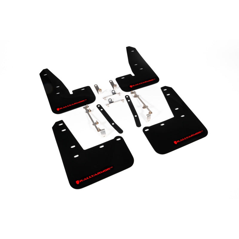 Rally Armor 2023 GR Corolla Black UR Mud Flap w/ Red Logo | MF89-UR-BLK-RD