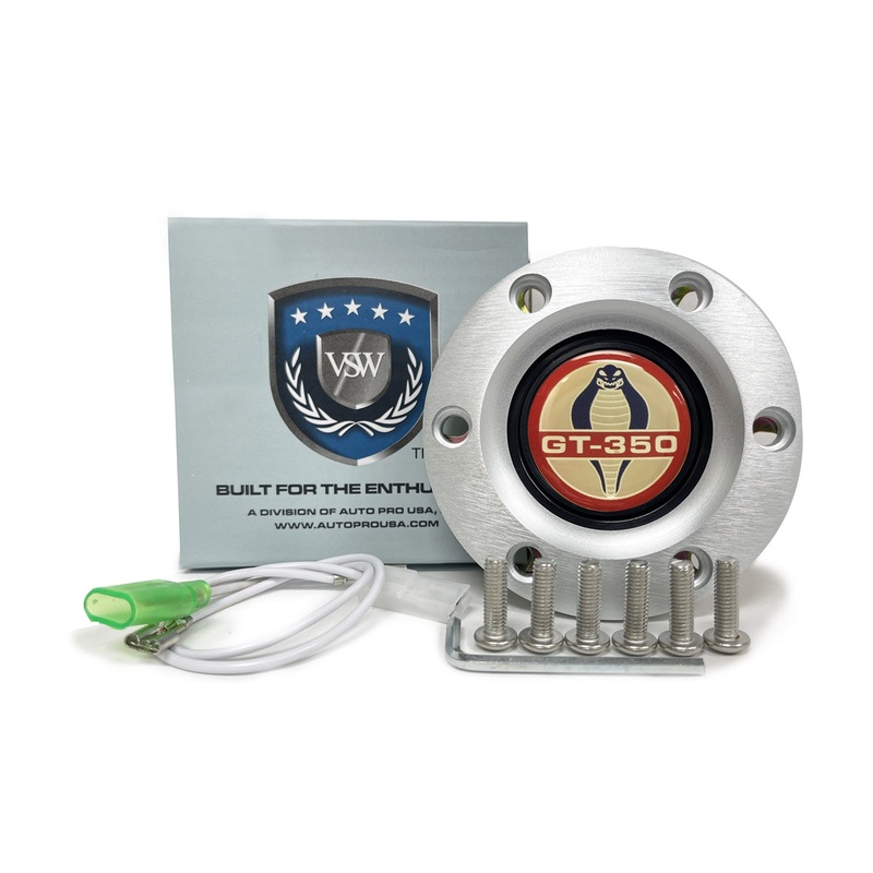 VSW S6 | Ford Cobra GT-350 Emblem | Brushed Horn Button | STE1003BRU