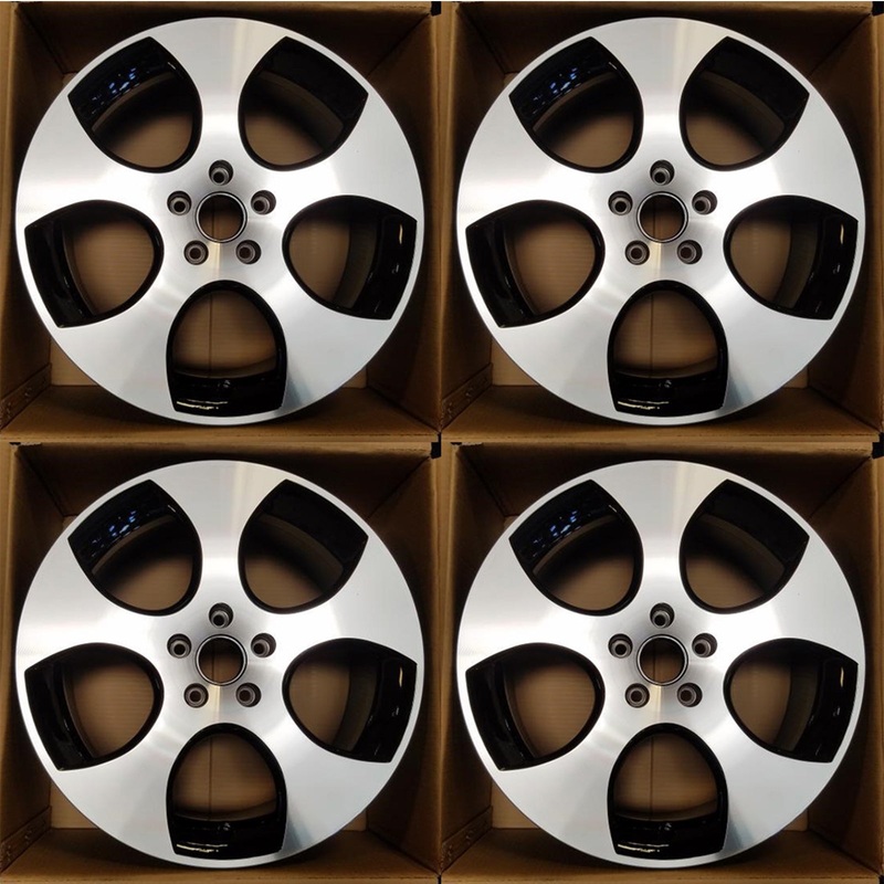 For Volkswagen Golf Jetta GTI OEM Design Wheel 18″ 18×7.5 2005-2014 Machined Black Set of 4 Replacement Rim