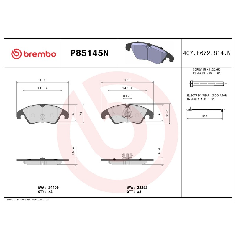 PRIME Ceramic Front Disc Brake Pad Set – P85145N