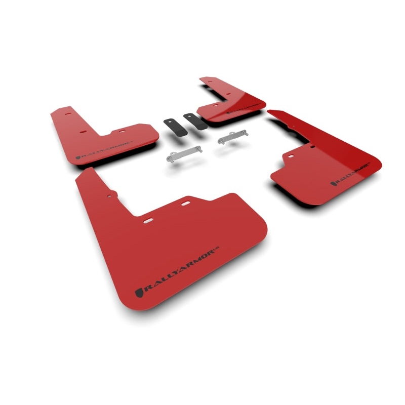 Rally Armor [22-25 WRX] Red UR Mud Flap w/ Black Logo | MF92-UR-RD/BLK