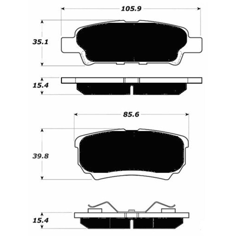 Porterfield Brake Pads for 2008 MITSUBISHI Lancer 2.0L