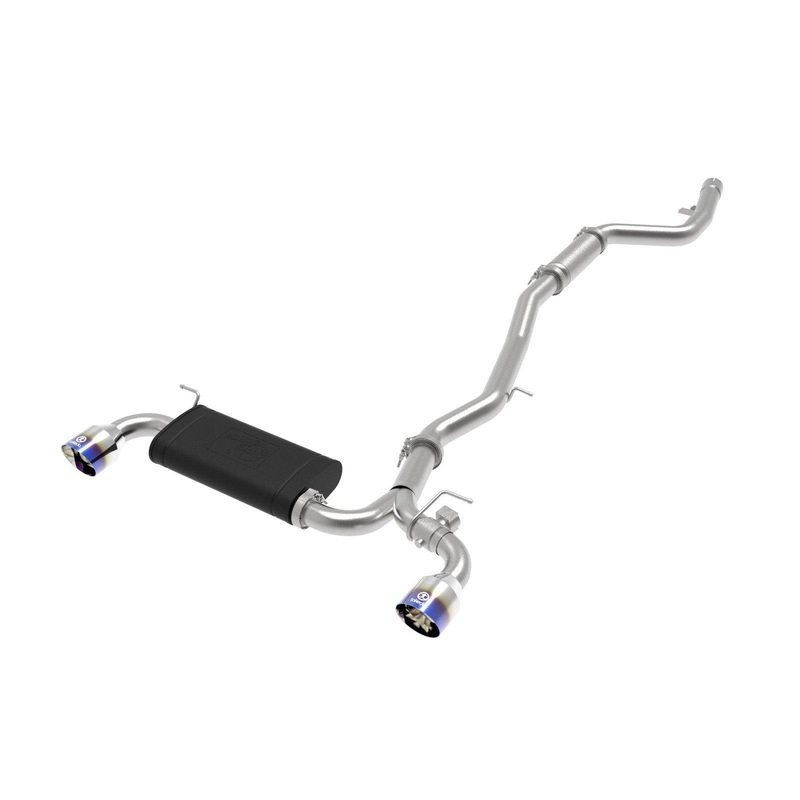 aFe POWER Takeda 2020 Toyota Supra L6-3.0L (t) 3in-2.5in 304 SS CB Exhaust Blue Flame Tips