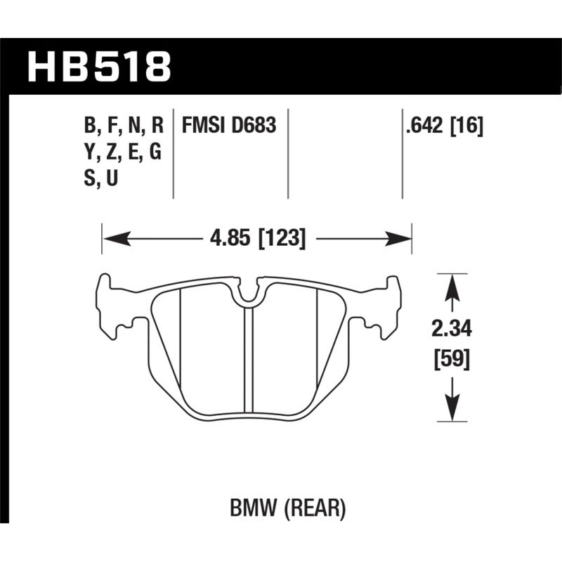 Hawk BMW 3/5/7Series/M3/M5/X3/X5/Z4/Z8 / Land Rover Range Rover Blue 9012 Race Rear Brake Pads