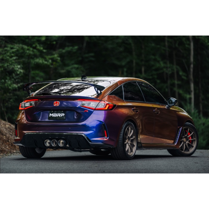 MBRP 23-24 Honda Civic Type R 2.0L T304 SS 3in Cat-Back Exhaust Triple Center Outlet w/ Burnt Tips
