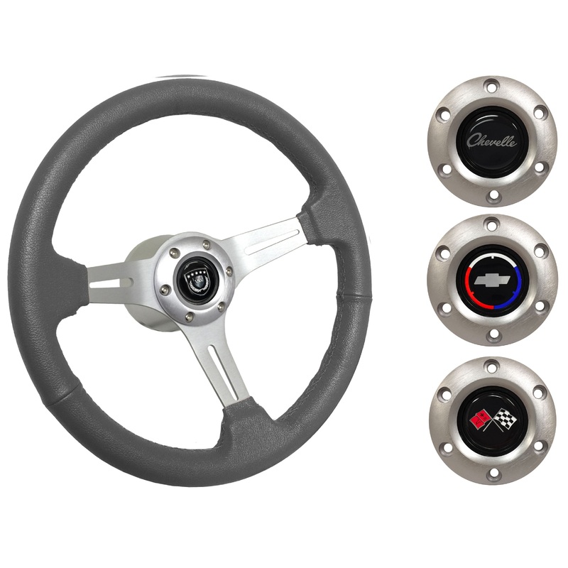 1969-77 Chevelle Steering Wheel Kit | Grey Leather | ST3014GRY
