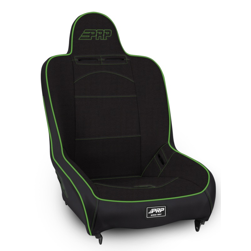 PRP Premier High Back Suspension Seat- Black/Green Tweed